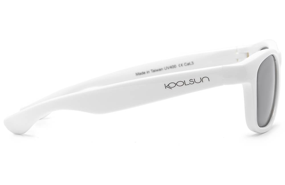 Koolsun-Wave-White-Marshmallow-2 KOOLSUN Sonnenbrille Kinder WAVE in weiss "Marshmellow" von der Seite
