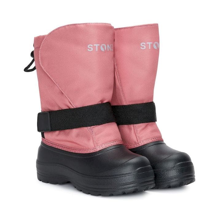 Stonz Winterstiefel mit schwarzen Sohlen und roséfarbenem Schaft