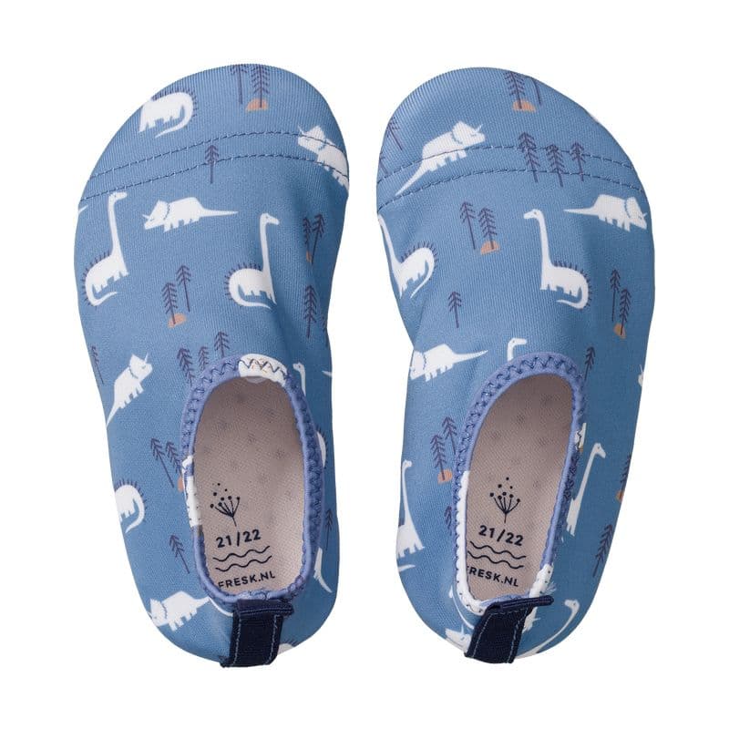 Fresk UV Swim Shoes "Dino" in Blau mit lustigen Dinosauriern