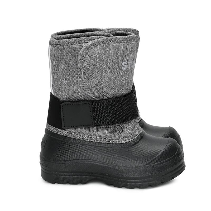 Stonz-Trek-Toddler-Heather-Grey-Seite Klettverschluss für individuelle Anpassbarkeit: Stonz Trek Winterboots Heather Grey Toddler