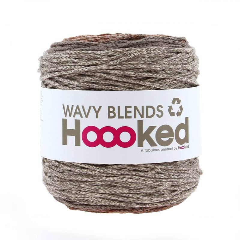 Hoooked Wavy Blends Bobbel in Sandy Ecru, Caramel Brown & Taupe