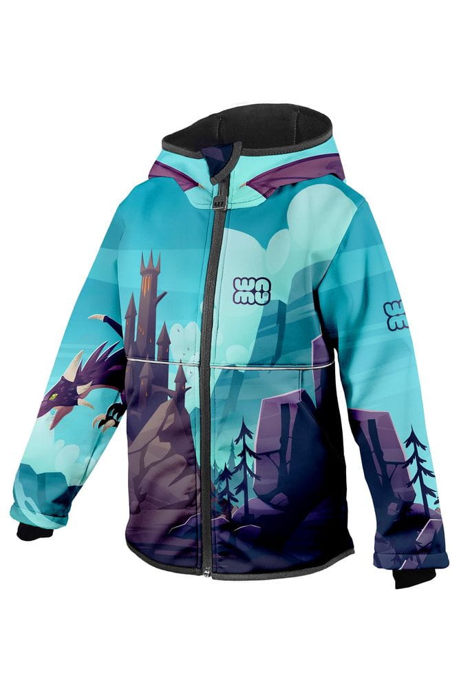 WAMU-DragonFantasy-Softshelljacke-Front WAMU Softshelljacke Kinder "Dragon Fantasy"