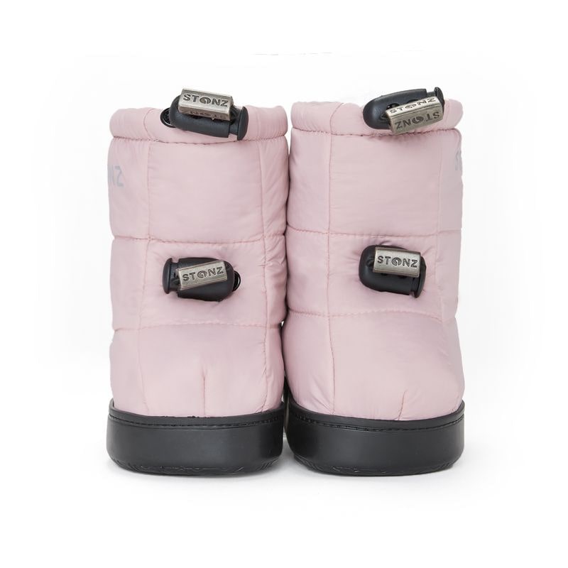 Puffer-Booties-Haze-Pink-Front Toddler Puffer Booties "Haze Pink" in hellrosa mit zwei einstellbaren Gummizügen