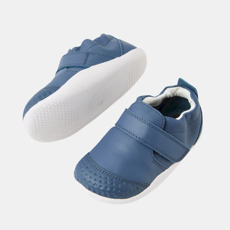 BOBUX Go Vintage Indigo Bobux Xplorer Vintage Indigo Lauflernschuh in jeansblau mit weisser Sohle