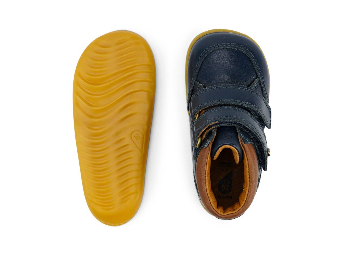 Bobux-Timber-Navy-Sohle Geriffelte Sohle des Bobux Timber Arctic Navy für sicheren Halt und maximale Flexibilität