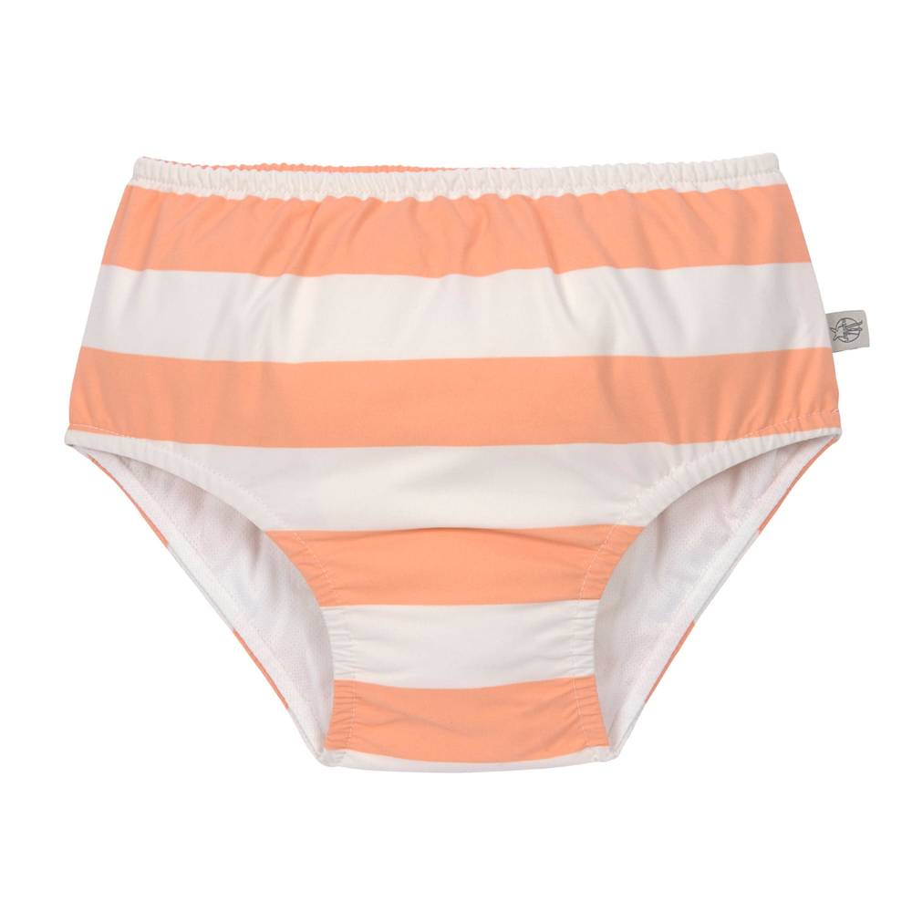 LÄSSIG Mädchen Schwimmwindel "Block Stripes Peach Milky White" mit breiten Streifen