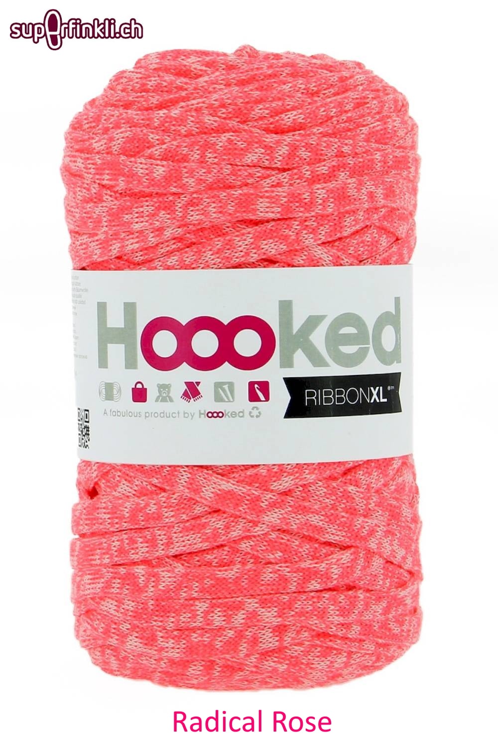 RAdical Rose von Hoooked Ribbon XL Neon Rainbow Rave
