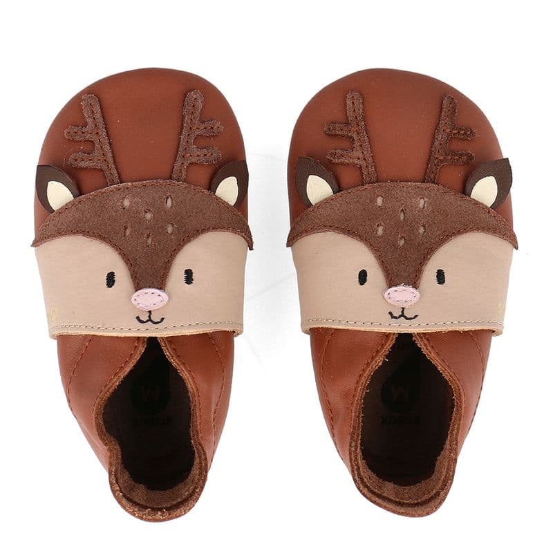 Bobux-Fawn-Mocha-1 BOBUX Lederfinkli "Fawn Mocha" mit herzigem Rehkitz in warmem Braunton