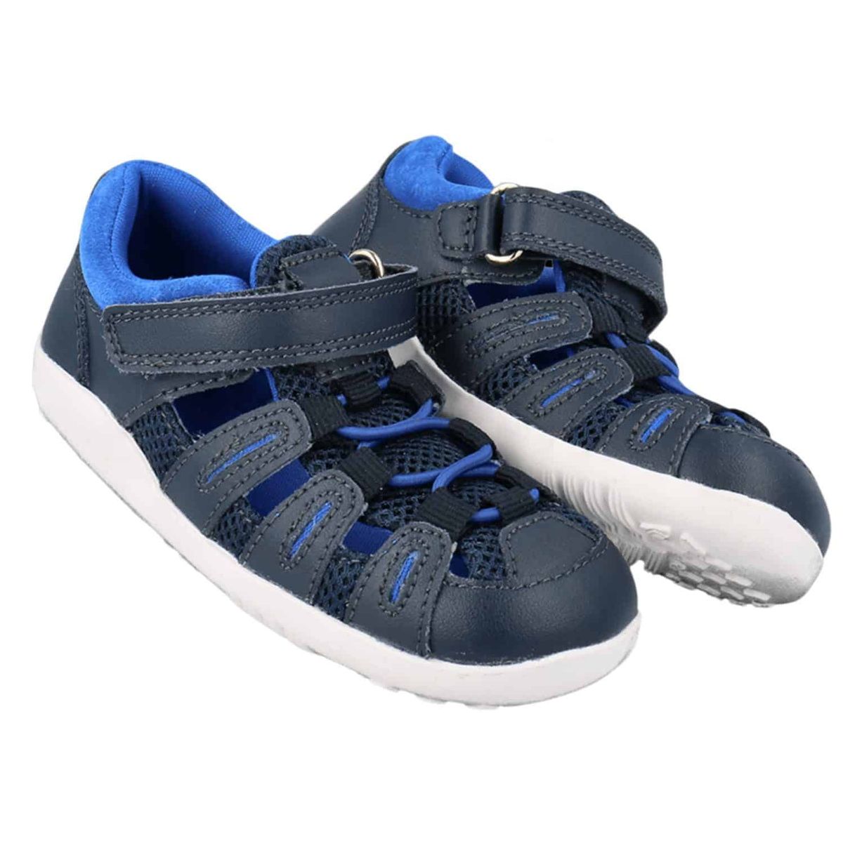 BOBUX Summit Sandale Navy Snorkel Blue Sportliche Sandalen in dunkelblau und saphir mit Zehenschutz, Gummieinsatz und Klettverschluss