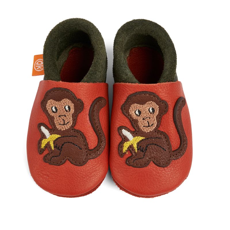 Orangenkinder-Alfred-Affe-oben BIO-Lederfinken von Orangenkinder "Alfred der Affe"