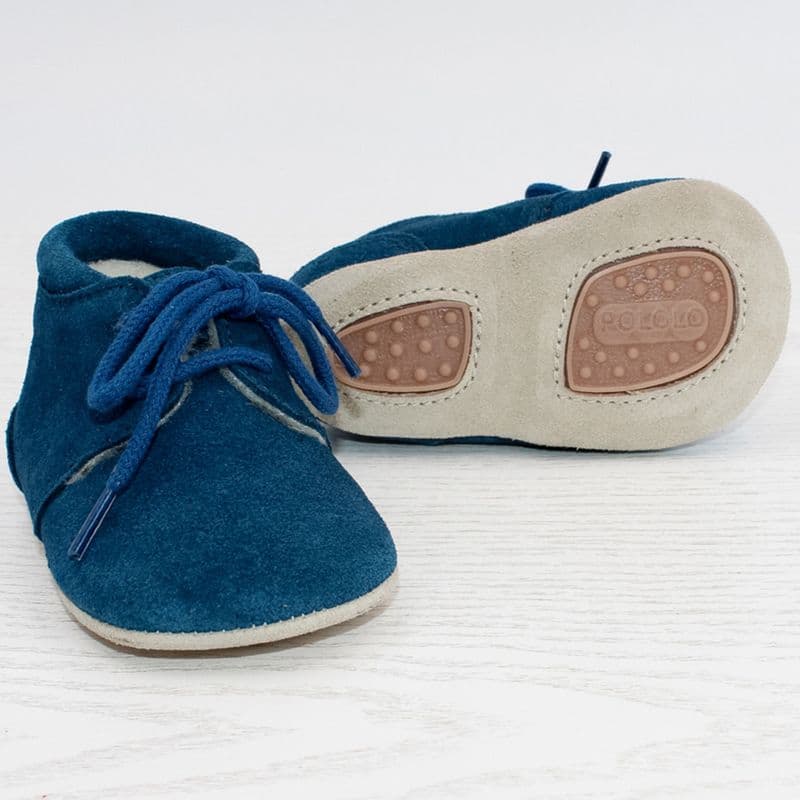 POLOLO Barfuss Lauflernschuhe "Porto" in Blau mit rutschfester Sohle