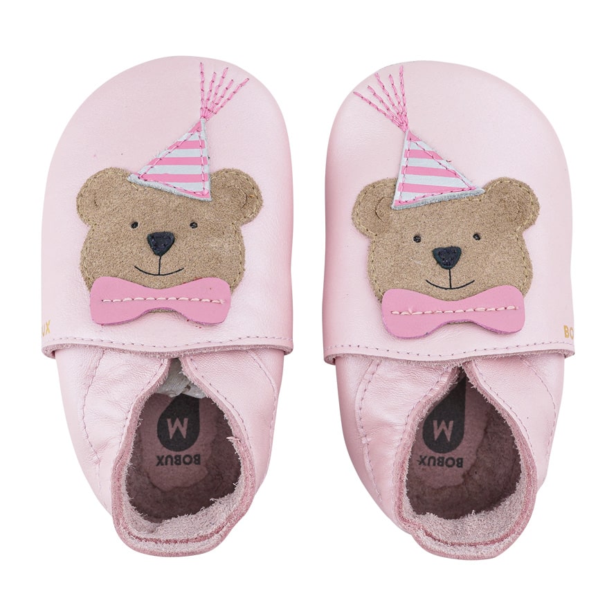 BOBUX Lederfinkli Party Bear Blossom Pearl in rosé mit Partybär