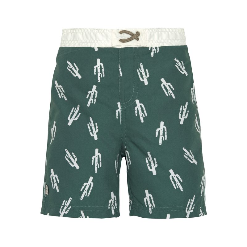 LÄSSIG UV-Badehose "Cactus Green" in smaragdgrün mit Kakteenprint