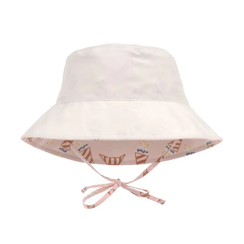 Lässig Bucket Hat, wendbar, Seite in Offwhite. Mit breiter Krempfe und UV-schutz 80