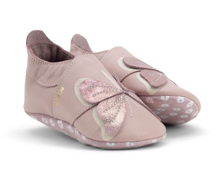 23-Bobux-Glitter-Wings-Blossom-Sohle Mit wunderschön bedruckter Wildledersohle: Bobux Lederfinken "Glitter Wings Blossom"