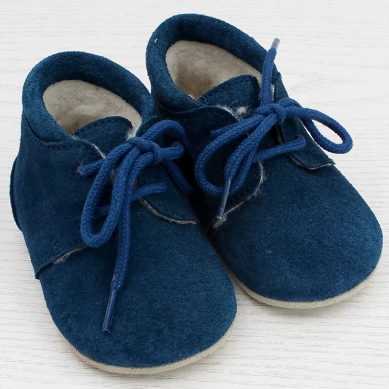 Pololo-Porto-Blau-Paar POLOLO Barfuss Lauflerner "Porto" in Dunkelblau mit Schnürung