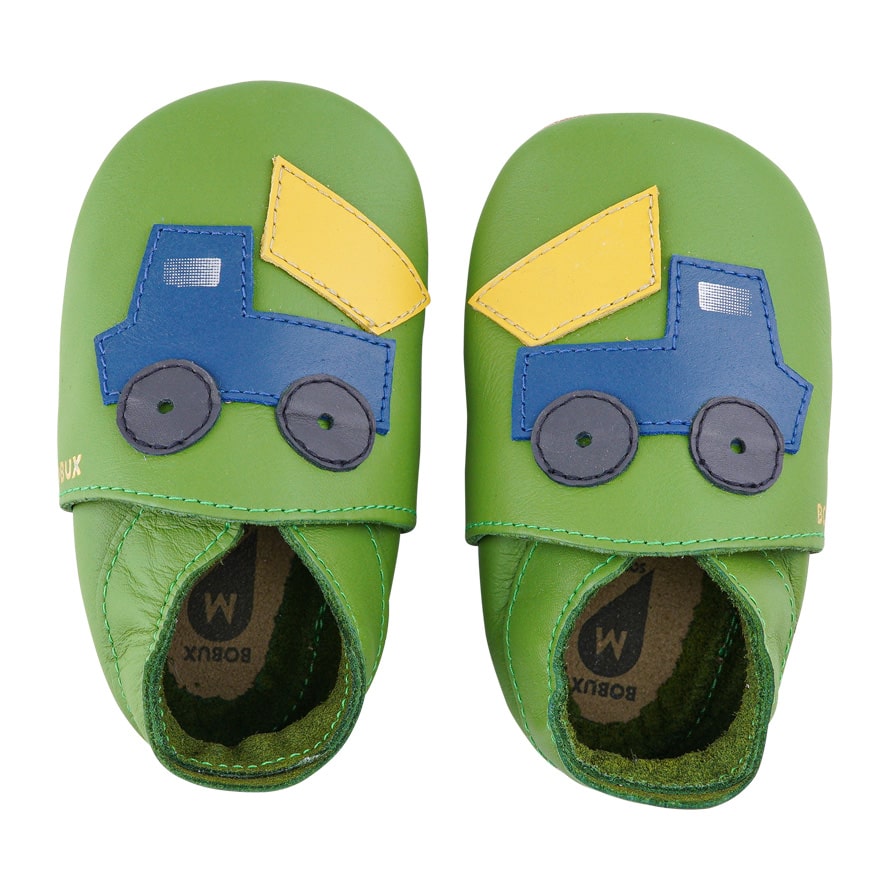 21-Bobux-Tipper-Fern-Haupt BOBUX Lederfinkli "Tipper Fern" in grün mit blauem Kipplaster