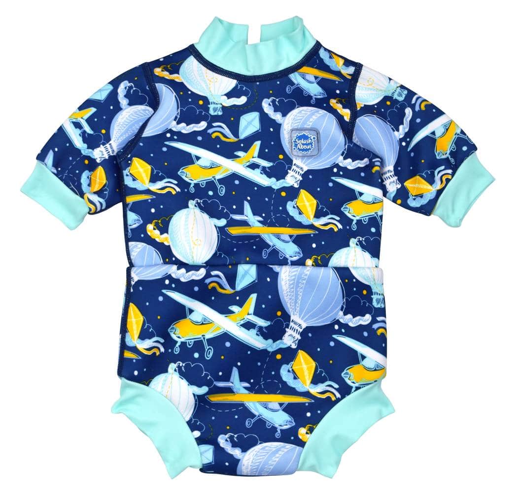 Happy Nappy Wetsuit "Up in the Air" in Blau mit Luftfahrzeugen