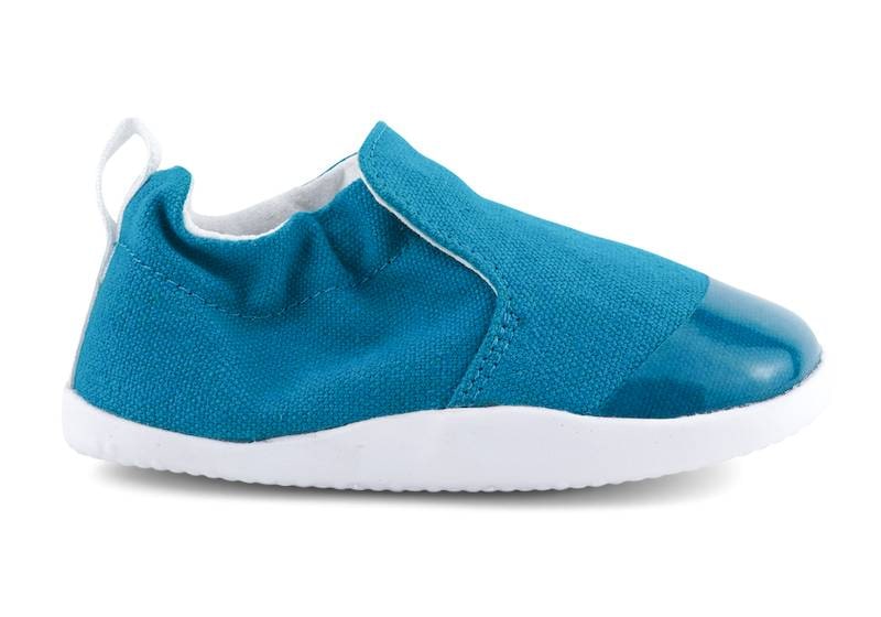 Bobux-Scamp-Peacock-seitlich Bobux Scamp Peacock / Petrol Lauflernschuhe mit verstärkter Zehenkappe
