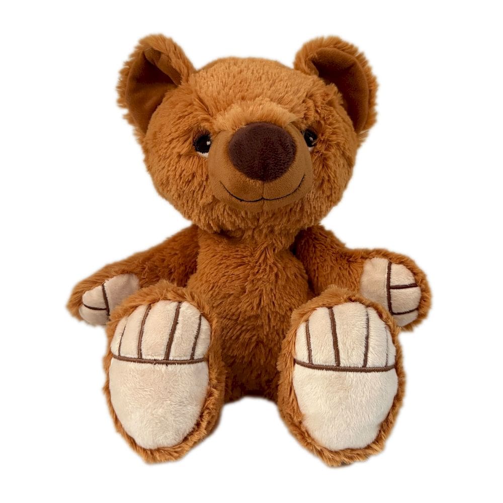 Sitzendes Wärmekuscheltier Bär in braun von Habibi