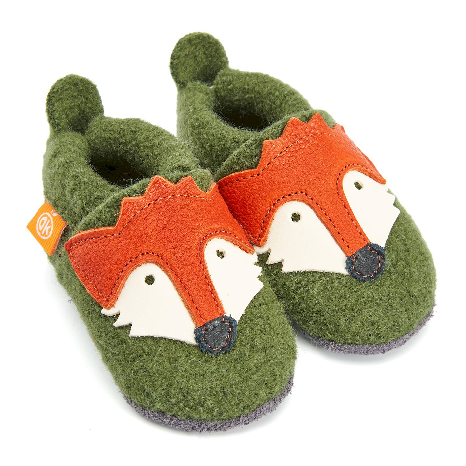 Orangenkinder-Walk-Fuchs-Haupt ORANGENKINDER "Wolli" Wollwalk-Hausschuhe Franz der Fuchs