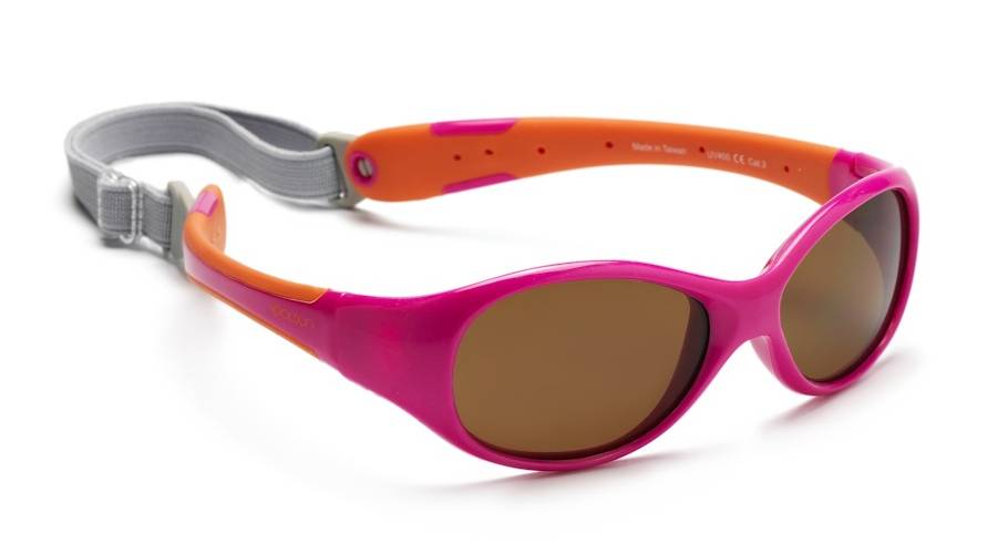 Biegsame Baby Sonnenbrille in pink und orange