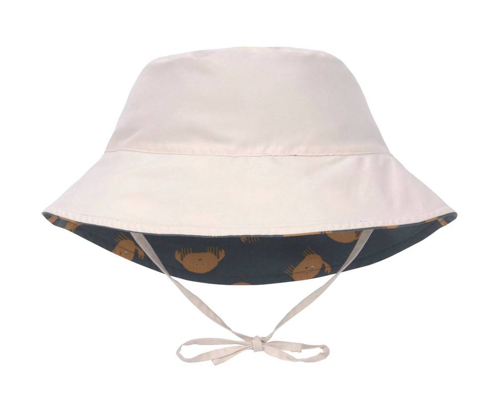 Wendbar: Lässig Bucket Hat "Crabs Blue" mit cremefarbener Seite