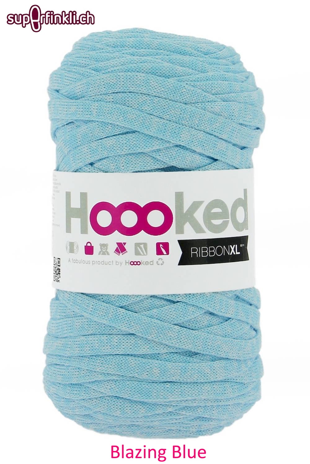 Blazing Blue von Hoooked Ribbon XL Neon Rainbow Rave