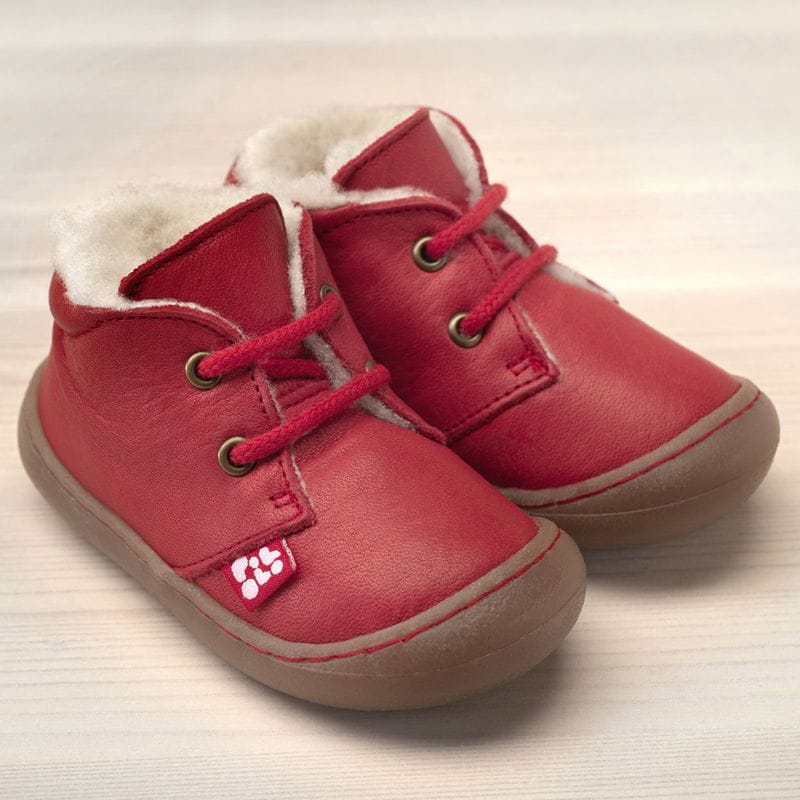 POLOLO_Juan_Wolle_Rot_Front POLOLO Juan mit Wollfutter zum Schnüren in Rot