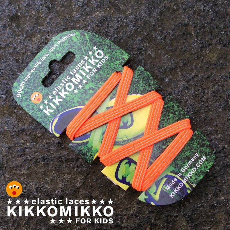 Kikkomikko elastische Schnürsenkel in Orange