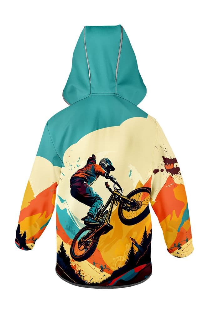 WAMU-Mountainbike-Softshelljacke-Ruckseite Rückseite der Softshell Jacke "Mountain Bike" von WAMU