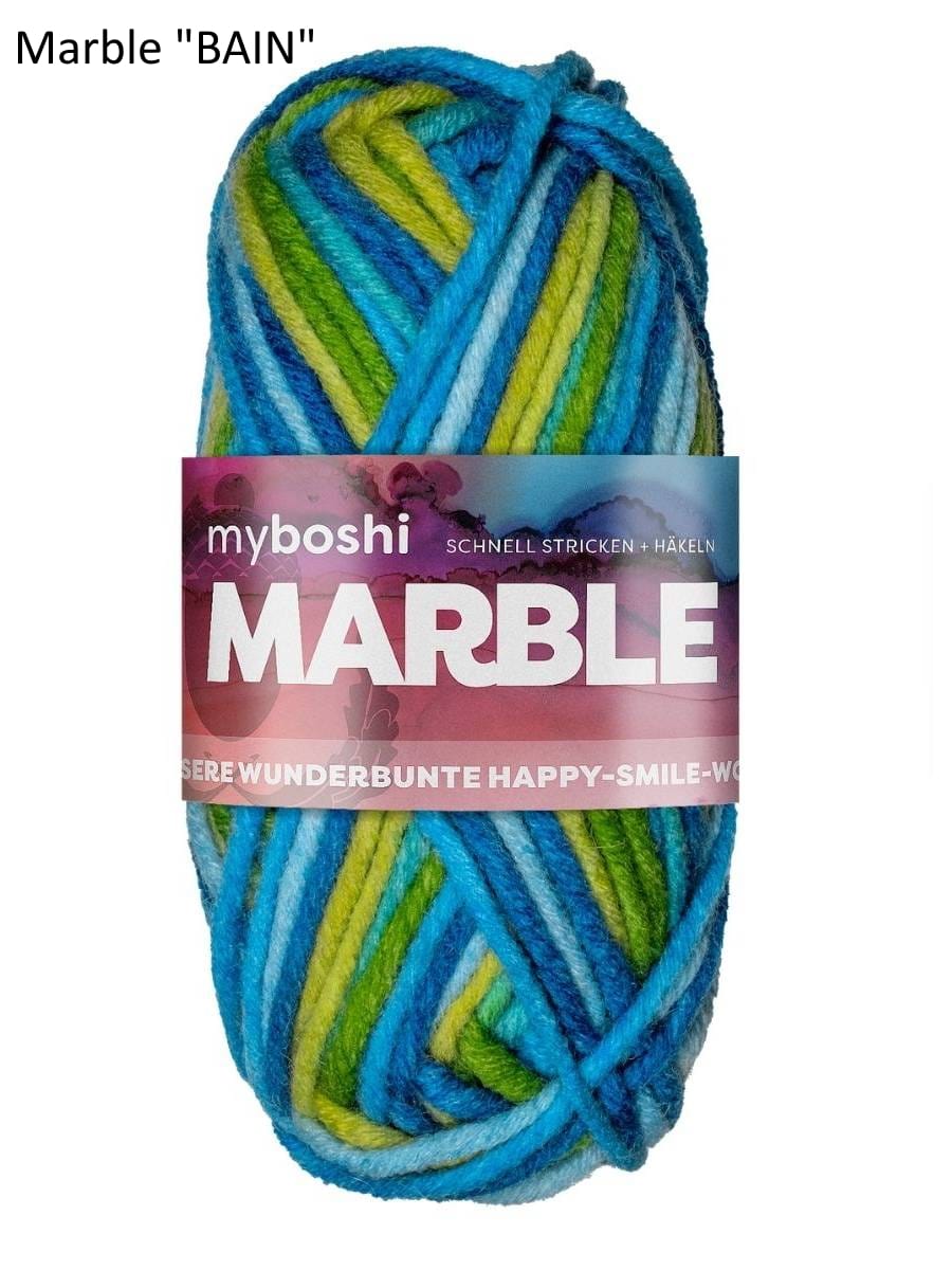 myboshi Marble Baine in hellen Blau- und Grüntönen