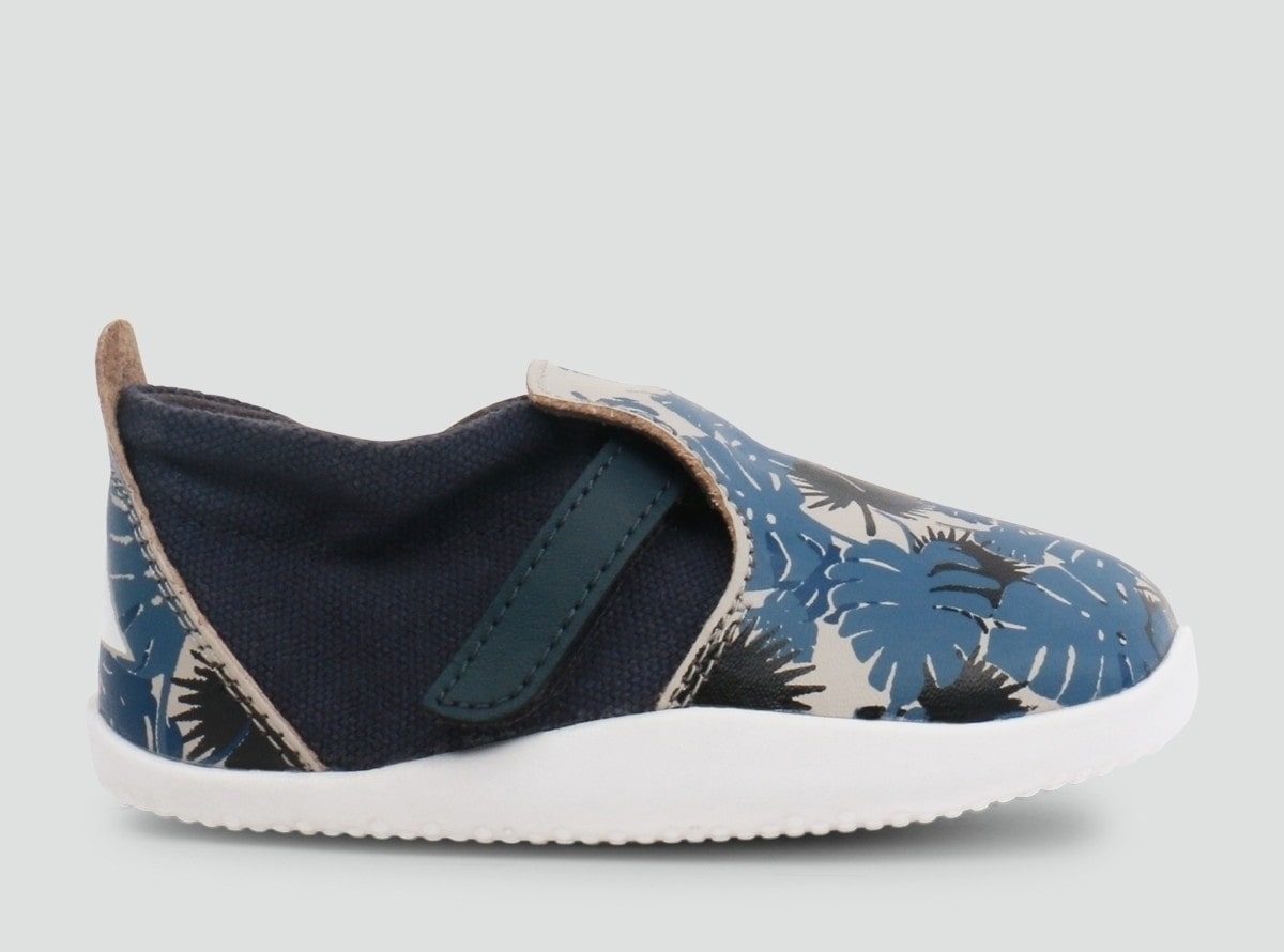 Habitat_Blue_seitlich-min bobux Lernlaufschuhe Habitat in grau und blau mit Klettriemen + Knöchelgummi