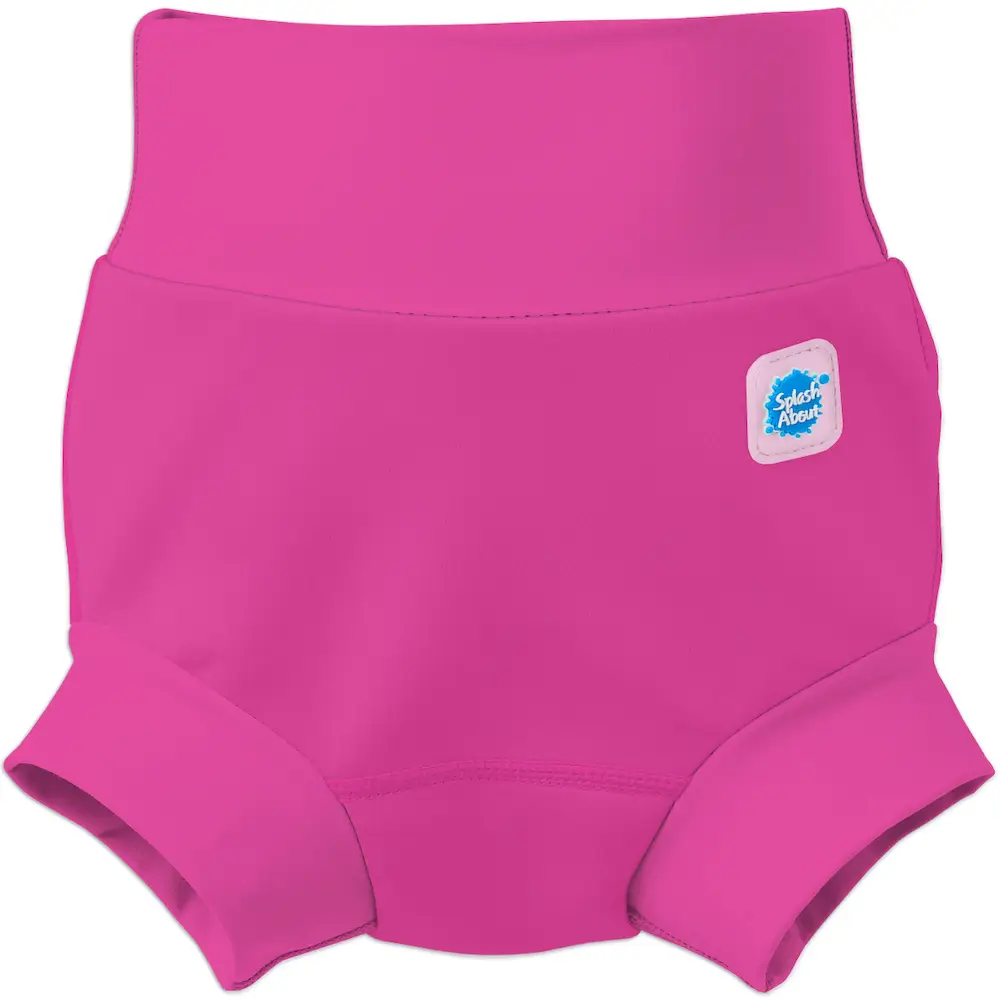 Schwimmwindel in leuchtend Neon Pink mit breiten Bündchen für sicheren Auslaufschutz