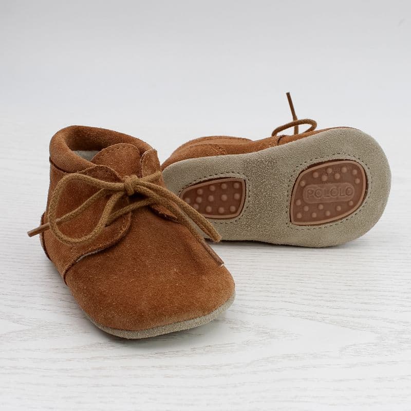 Pololo-Porto-Braun-Sohle POLOLO Barfuss Lauflernschuhe "Porto" in Braun mit rutschfester Sohle