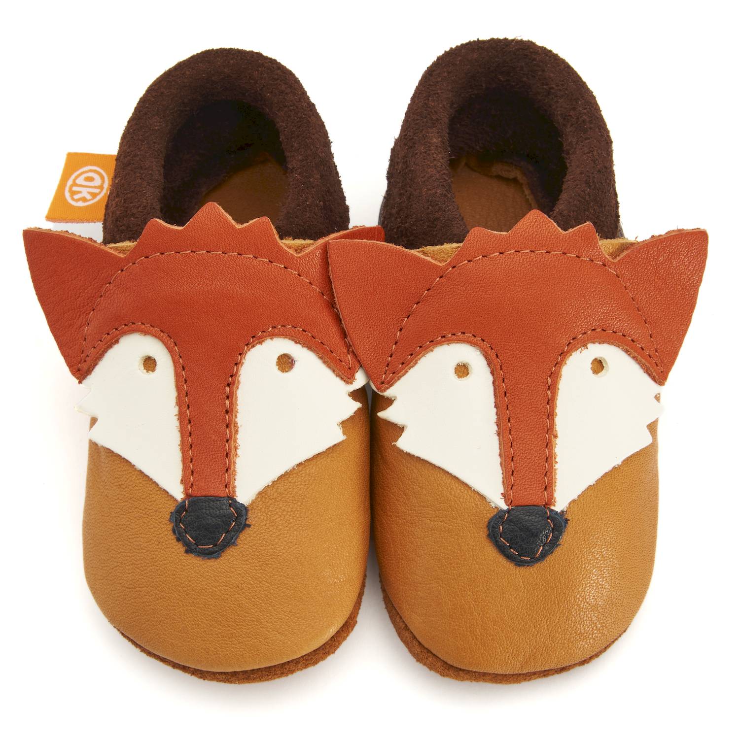 Orangenkinder-Franz-Fuchs-oben BIO-Lederfinken von Orangenkinder "Franz der Fuchs"