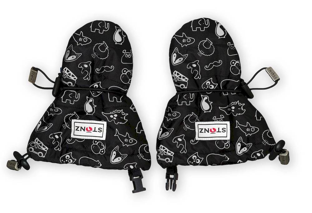 Stonz Baby Handschuhe "Print" in schwarz mit weissem Druck