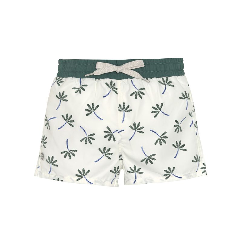 LÄSSIG Mädchen Boardie Shorts "Palms Nature" in Off-White mit grünen Palmen