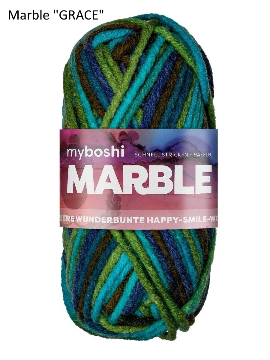 myboshi Marble "Grace" in Blau-, Grün und Brauntönen