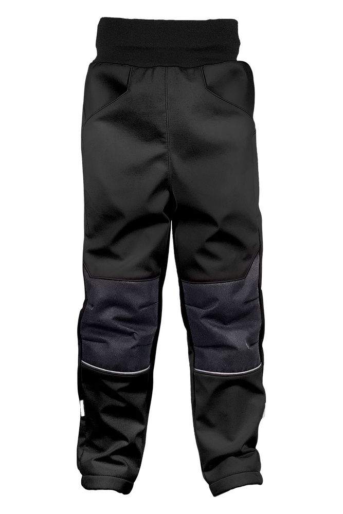 Wamu-Black-Softshellhose-Front WAMU Softshellhose Kinder in schwarz mit verstärkten Knien