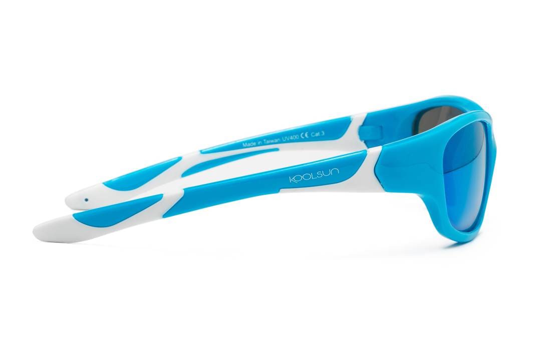 KOOLSUN Kindersonnenbrille SPORT in weiss und meerblau