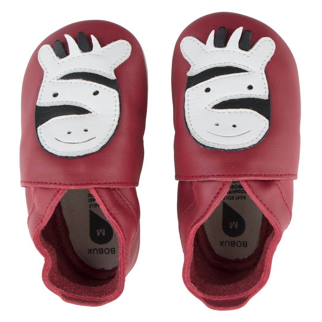 Zebra_Red BOBUX Lederfinkli Zebra Red in rot mit Zebra