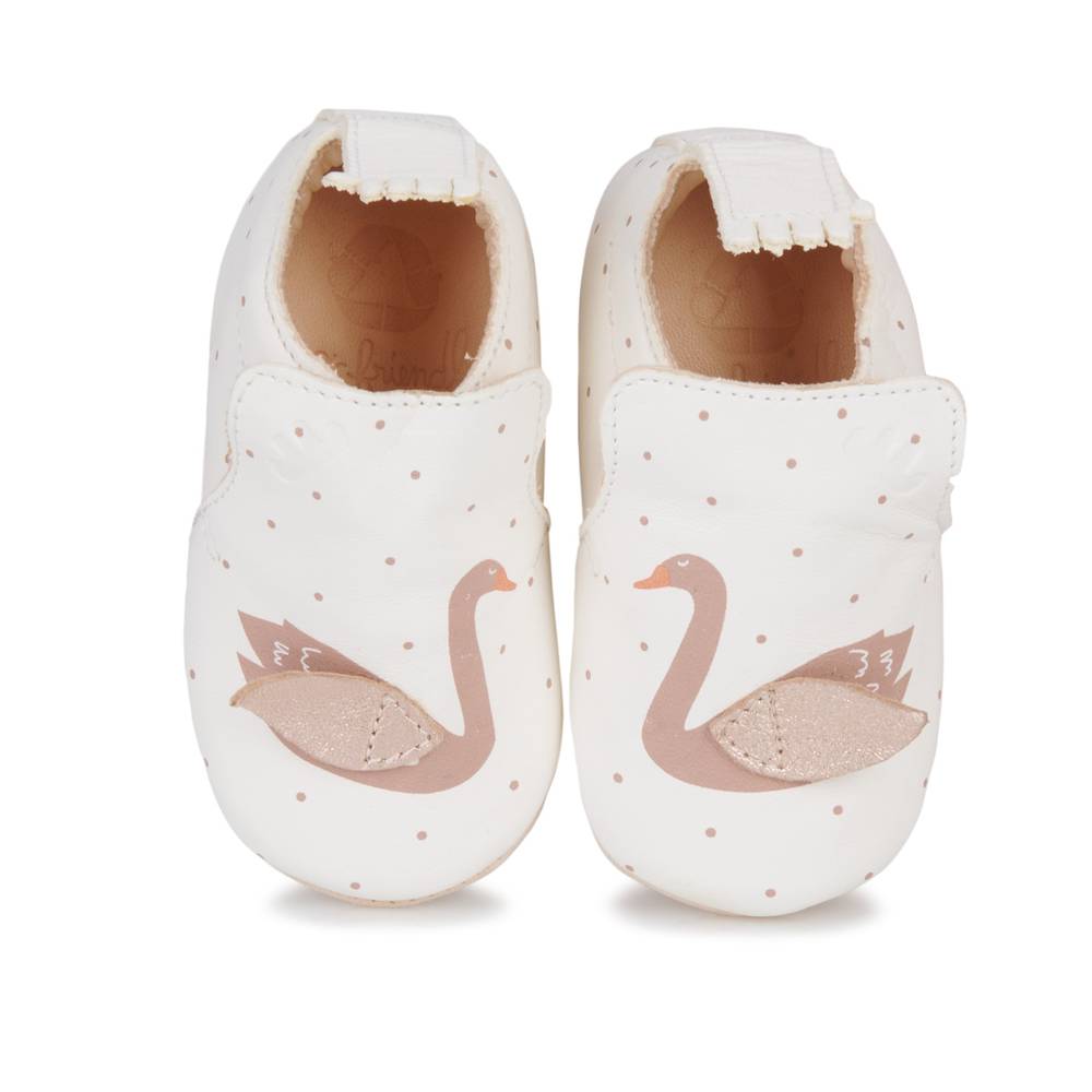 Easypeasy-Blublu-Schwan-Weiss-Oben Lederfinkli "Cygne Blanc" von Easy Peasy