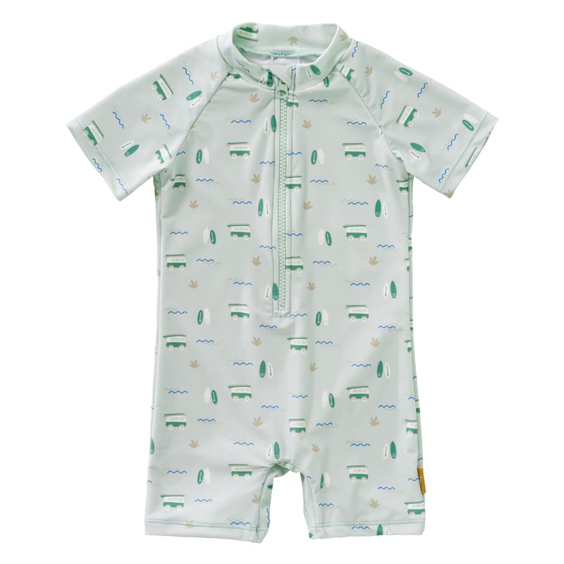 Fresk UV Swimsuit "Surf Boy" in hellem Mint mit Surfmotiven