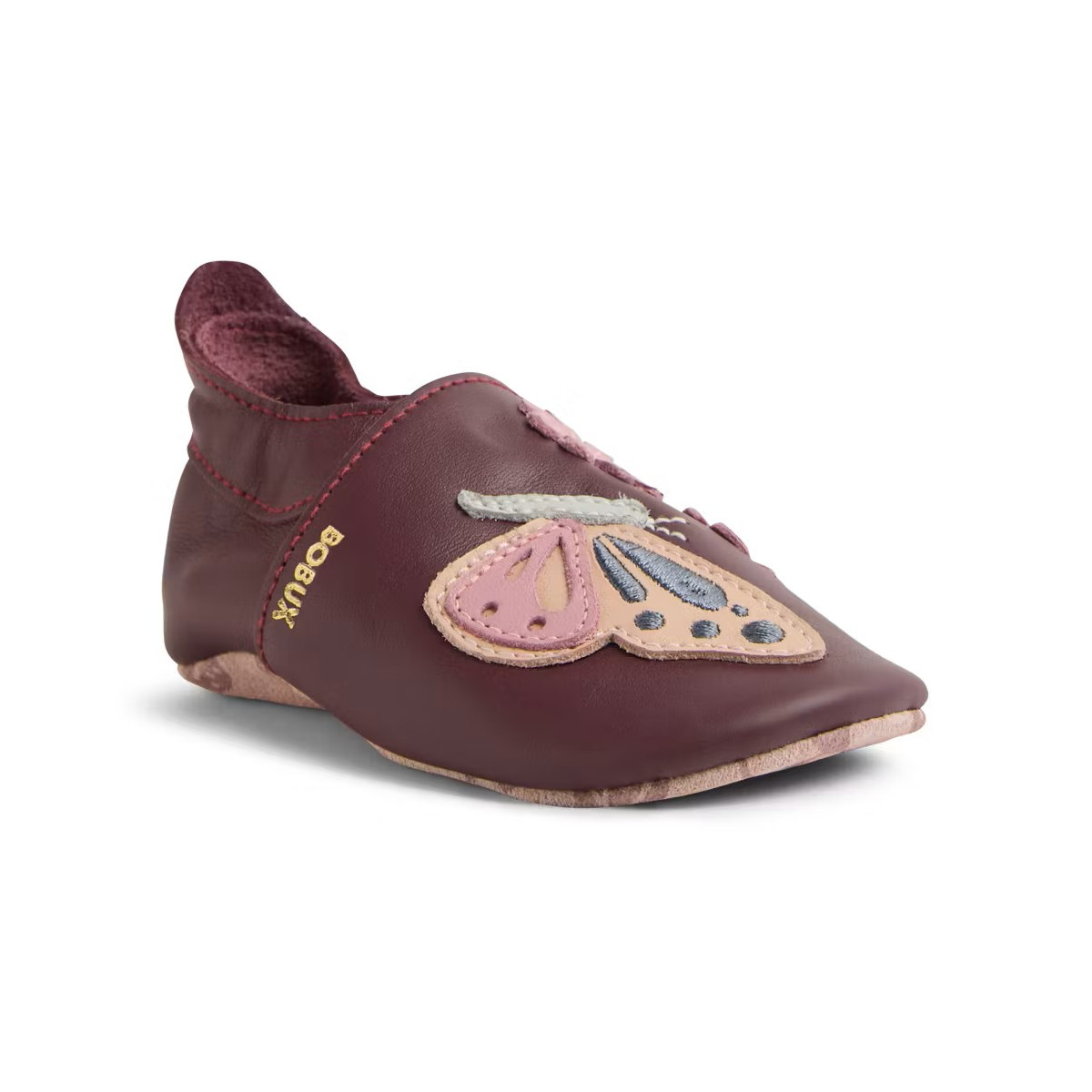 Schmetterlingsmotiv mit fein ausgearbeiteten Details der Bobux Lederfinken Athalia Fig