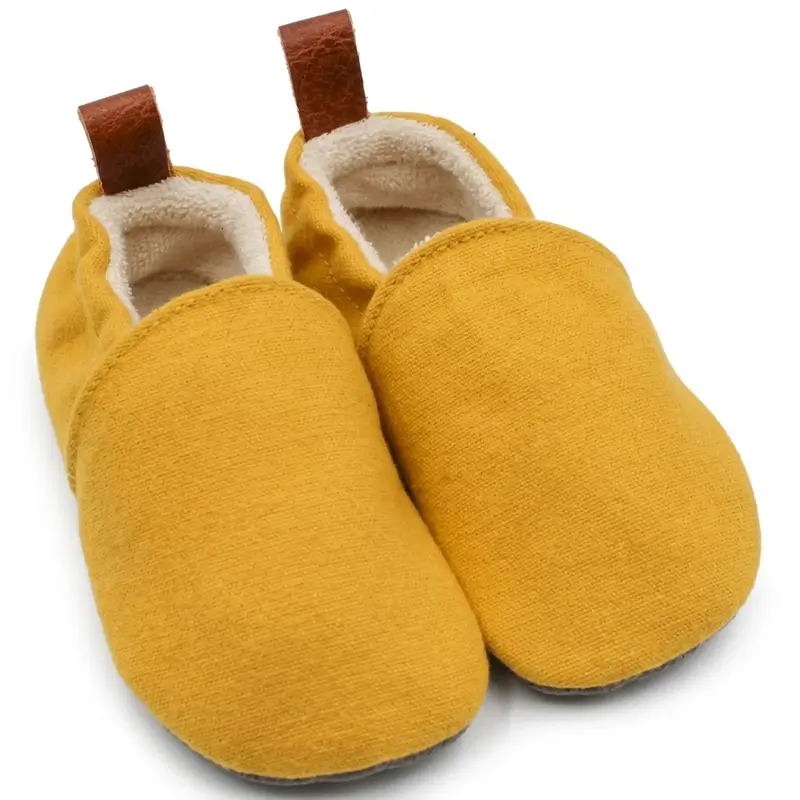 Pololo Barfuss-Hausschuh Baumwolle Gelb