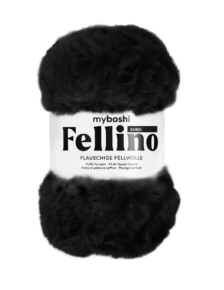 myboshi Fellino "Kuro" Kunstfellwolle in schwarz