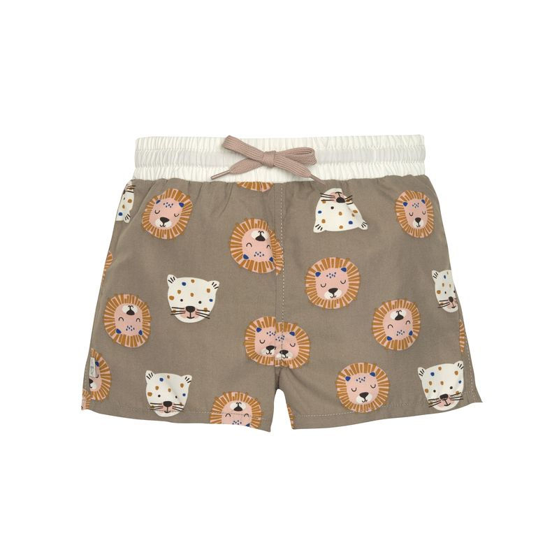 LÄSSIG Mädchen Boardie Shorts "Wild Cats Choco" in hellbraun mit Wildkatzen + Löwen