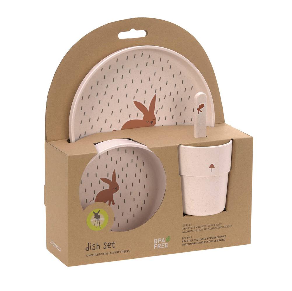 Lassig-Geschirrset-Rabbit-Geschenkset Toll als Geschenk: LÄSSIG Kindergeschirr Set "Hase" in rosé