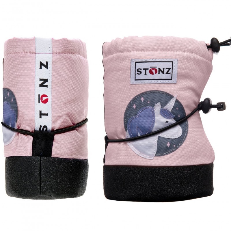 Soft Baby Booties in rosé mit Einhorn